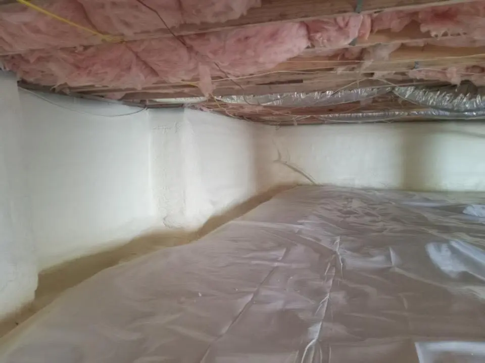 Crawl space encapsulation with closed-cell spray foam for Roof Maintenance in East Bethel